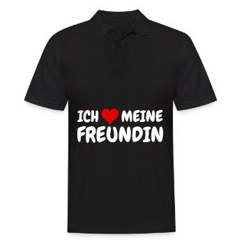 Ich Liebe Mein Freundin I Love My Girlfriend - Men's Polo Shirt - black - Front - Kai (181cm)