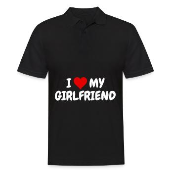 I Love My Girlfriend Beautiful Valentinstag Herz - Männer Poloshirt - Schwarz - Vorne - Kai (181cm)