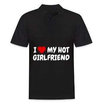 I Love My Hot Girlfriend Party Gift Graduation Trip - Men's Polo Shirt - black - Front - Kai (181cm)