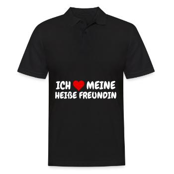 Ich Liebe Meine Heiße Freundin Rotes Herz Hot Girl - Männer Poloshirt - Schwarz - Vorne - Kai (181cm)