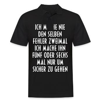 Fehler machen Falsch Sprüche Spruch Geschenkidee - Männer Poloshirt - Schwarz - Vorne - Kai (181cm)
