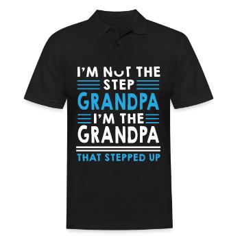 Step Grandpa Stepped Up - Father's Day Grandfather - Men's Polo Shirt - black - Front - Kai (181cm)