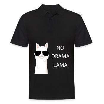Grande chemise drôle d'alpaga de lama sans drame Lama - Polo Homme - noir - Devant - Kai (181cm)