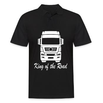 LKW-Fahrer - King of the Road - Männer Poloshirt - Schwarz - Vorne - Kai (181cm)