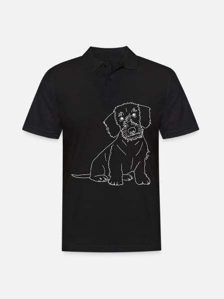 Rauhaardackel - Männer Poloshirt - Schwarz