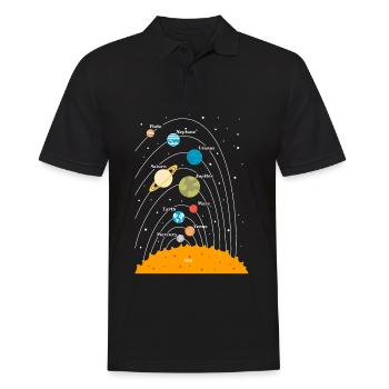 Astronomie Astrologe Weltraum Planeten Geschenk - Männer Poloshirt - Schwarz - Vorne - Kai (181cm)
