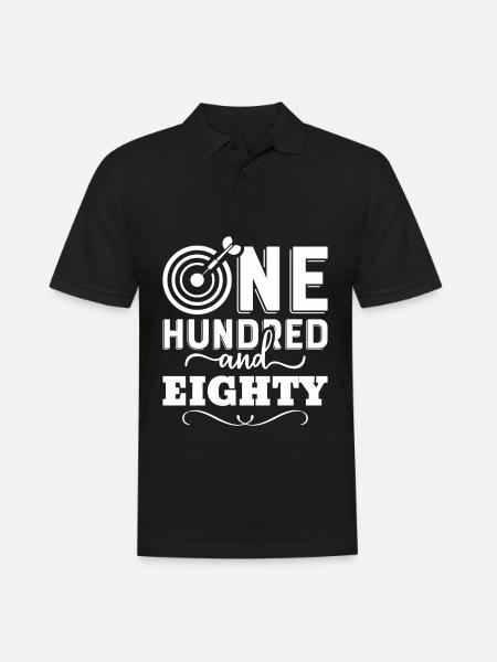 Dart Darts 180 Geschenk Dartspieler Darten Lustig - Männer Poloshirt - Schwarz