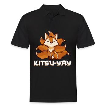 Kitsune Japanese Folklore Wildlife Fox Animal - Polo Homme - noir - Devant - Kai (181cm)