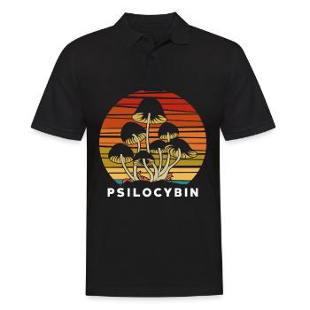 Hippie Magic Mushrooms Forager Psychedelic LSD - Men's Polo Shirt - black - Front - Kai (181cm)