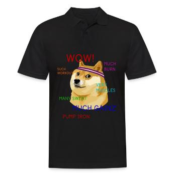 Lustiges Gym Doge Meme Workout Gainz - Männer Poloshirt - Schwarz - Vorne - Kai (181cm)