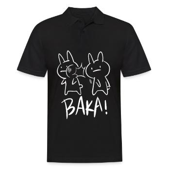 Kawaii Baka Rabbit Ohrfeigen für Otakus, Anime - Männer Poloshirt - Schwarz - Vorne - Kai (181cm)
