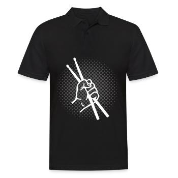 Batteur Trommler Drummer Sticks Idee - Polo Homme - noir - Devant - Kai (181cm)