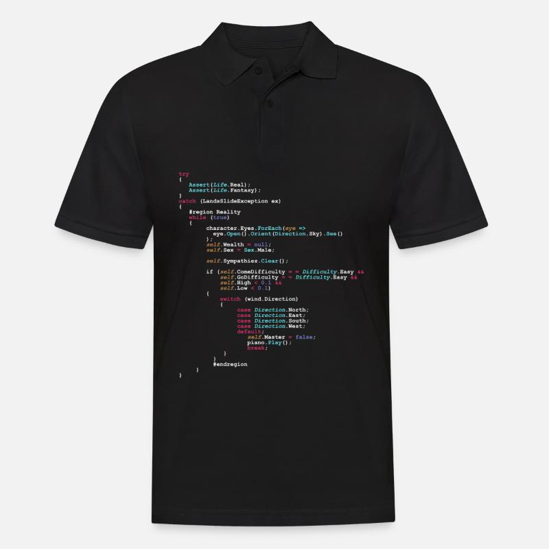 Code d’humour programmeur - pour les développeurs de logiciels - Polo Homme - noir