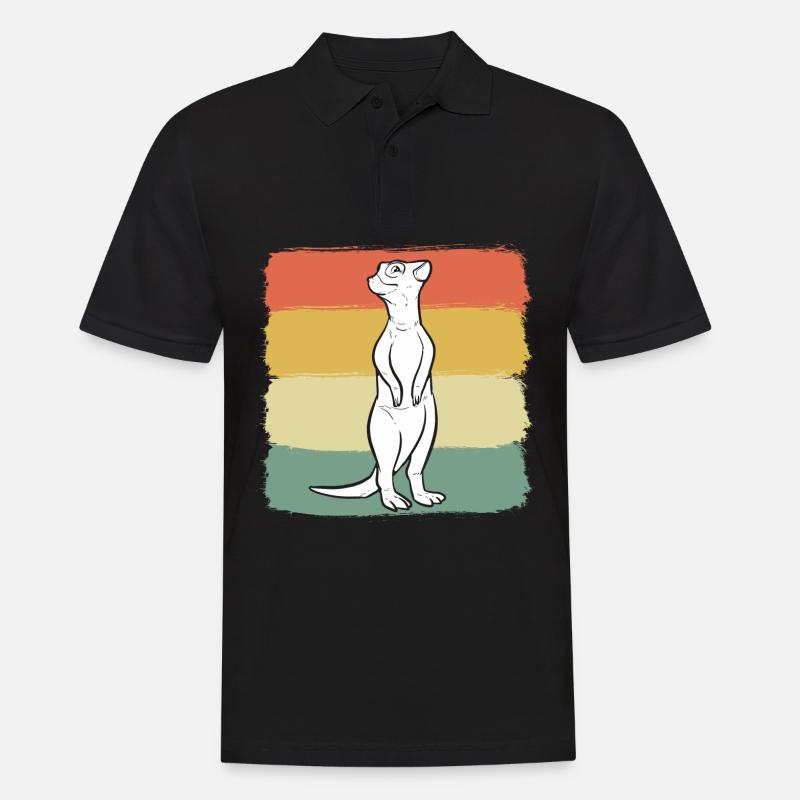 Erdmännchen - Männer Poloshirt - Schwarz