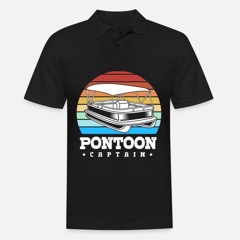 Pontonboot Boot Boote - Männer Poloshirt - Schwarz