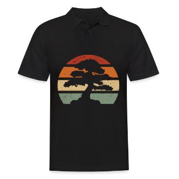 Horizon avec bonsaï vintage - Polo Homme - noir - Devant - Kai (181cm)