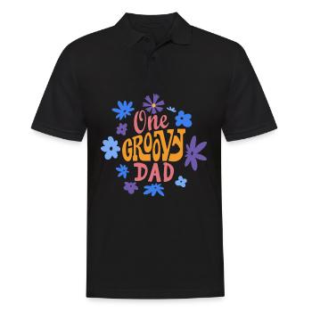 Un papa groovy, un papa génial - Polo Homme - noir - Devant - Kai (181cm)