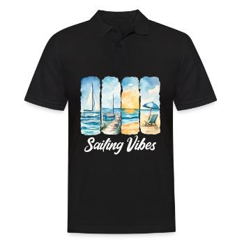Sailing Vibes – Feel the Ocean - Men's Polo Shirt - black - Front - Kai (181cm)