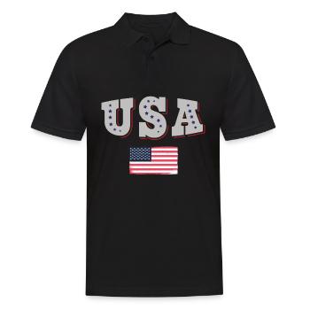 USA Soccer Jersey Drapeau américain - Polo Homme - noir - Devant - Kai (181cm)