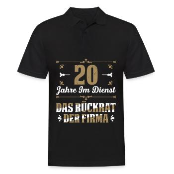 20 Jahre Im Dienst Das Rückrat Der Firma - Männer Poloshirt - Schwarz - Vorne - Kai (181cm)