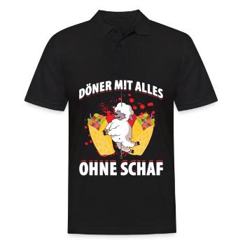 Döner Mittel Alles Ohne Schaf Döner Kebab Geschenk - Männer Poloshirt - Schwarz - Vorne - Kai (181cm)