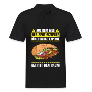 Aus Dem Weg Der Zertifizierte Döner Kebab Experte - Männer Poloshirt - Schwarz - Vorne - Kai (181cm)