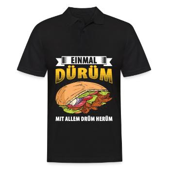 Einmal Dürüm Mit Allem Drüm Herüm - Männer Poloshirt - Schwarz - Vorne - Kai (181cm)
