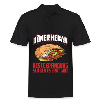 Döner Kebab Die Beste Erfindung Seitdem Es Brot Gi - Männer Poloshirt - Schwarz - Vorne - Kai (181cm)