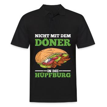 Nicht Mit Dem Döner In Die Hüpfburg Döner Kebab Ge - Männer Poloshirt - Schwarz - Vorne - Kai (181cm)