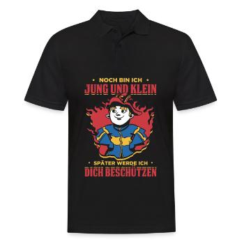 Noch Bin Ich Jung Und Klein Später Werde Ich Dich - Männer Poloshirt - Schwarz - Vorne - Kai (181cm)