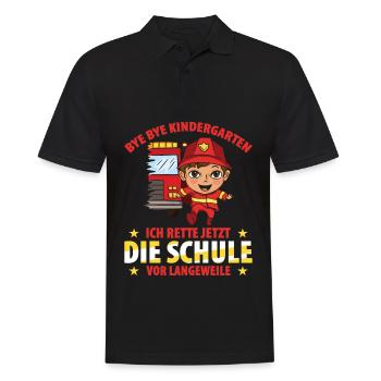Bye Bye Kindergarten Ich Rette Jetzt Die Schule Vo - Männer Poloshirt - Schwarz - Vorne - Kai (181cm)