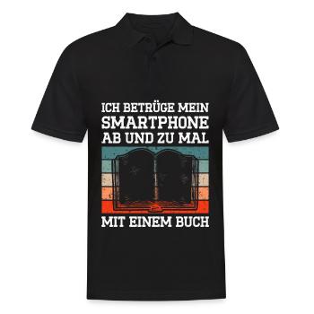 Ich Betrüge Mein Smartphone Ab Und Zu Mal Mit Eine - Männer Poloshirt - Schwarz - Vorne - Kai (181cm)