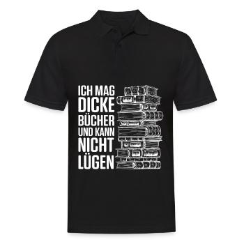 Ich Mag Dicke Bücher Und Kann Nicht Lügen Geschenk - Männer Poloshirt - Schwarz - Vorne - Kai (181cm)