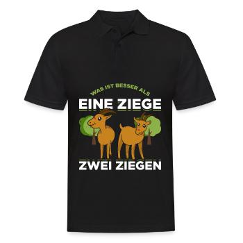 Was Ist Besser Als Eine Ziege Zwei Ziegen Geschenk - Männer Poloshirt - Schwarz - Vorne - Kai (181cm)