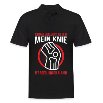 Ich Mag Vielleicht Alt sein Mein Knie Ist Aber Jün - Männer Poloshirt - Schwarz - Vorne - Kai (181cm)