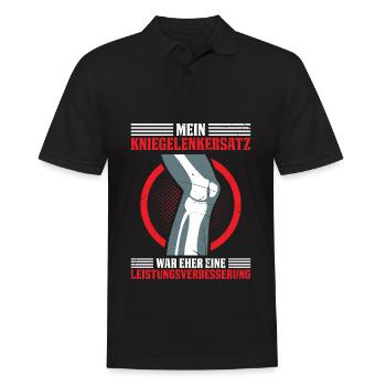 Mein Kniegelenkersatz war eher eine Leistungsverbe - Männer Poloshirt - Schwarz - Vorne - Kai (181cm)