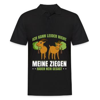 Ich Kann Lieder Nicht Meine Ziegen Haben Nein Gesa - Männer Poloshirt - Schwarz - Vorne - Kai (181cm)