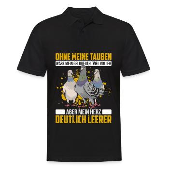 Ohne Meine Tauben Wäre Mein Geldbeutel Viel Voller - Männer Poloshirt - Schwarz - Vorne - Kai (181cm)