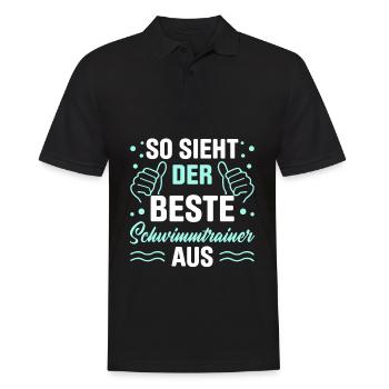 So Sieht Der Beste Schwimmtrainer Aus - Männer Poloshirt - Schwarz - Vorne - Kai (181cm)