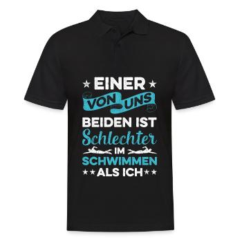 Einer Von Uns Beiden Ist Schlechter Im Schwimmen A - Männer Poloshirt - Schwarz - Vorne - Kai (181cm)