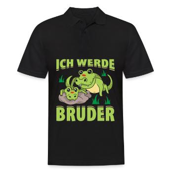 Ich Werde Bruder Krokodil Geschenk - Männer Poloshirt - Schwarz - Vorne - Kai (181cm)