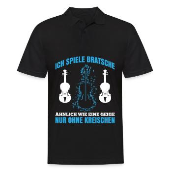 Ich spiele Bratsche Ähnlich Wie Eine Geige Nur Ohn - Männer Poloshirt - Schwarz - Vorne - Kai (181cm)
