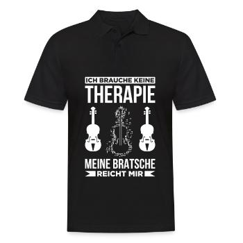 Ich Brauche Keine Therapie Meine Bratsche Reicht M - Männer Poloshirt - Schwarz - Vorne - Kai (181cm)
