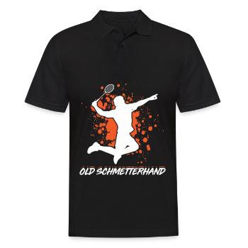 Old Schmetterhand Badminton Geschenk - Männer Poloshirt - Schwarz - Vorne - Kai (181cm)