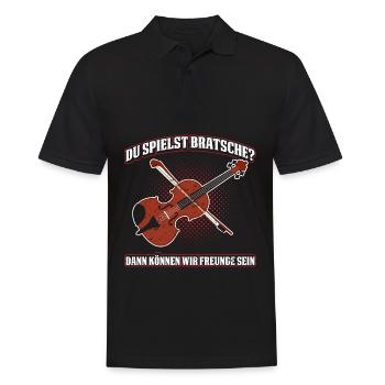 Du Spielst Bratsche? Dann Können Wir Freunde Sein - Männer Poloshirt - Schwarz - Vorne - Kai (181cm)