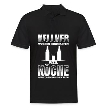 Kellner Wurden Erschaffen Weil Köche Sonst Arbeits - Männer Poloshirt - Schwarz - Vorne - Kai (181cm)