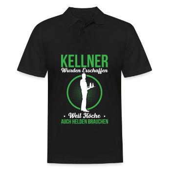 Kellner Wurden Erschaffen Weil Köche Auch Helden B - Männer Poloshirt - Schwarz - Vorne - Kai (181cm)