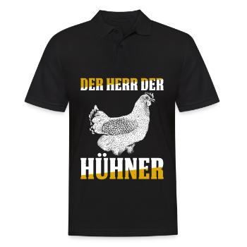 Der Herr Der Hühner Geschenk - Männer Poloshirt - Schwarz - Vorne - Kai (181cm)