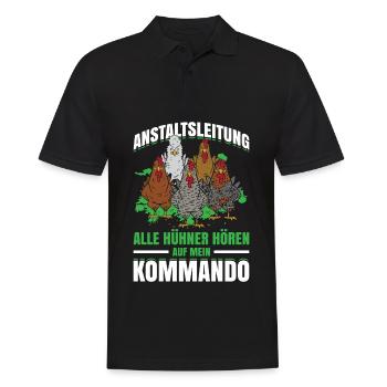 Anstaltsleitung Alle Hühner Hören Auf Mein Kommand - Männer Poloshirt - Schwarz - Vorne - Kai (181cm)