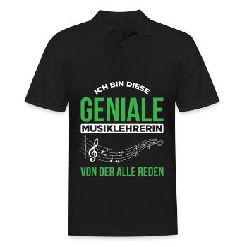 Ich Bin Diese Geniale Musiklehrerin Von Der Alle R - Männer Poloshirt - Schwarz - Vorne - Kai (181cm)